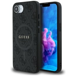 Etui Guess PU Leather 4G Colored Ring z MagSafe na iPhone 16e - czarne