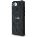 Etui Guess PU Leather 4G Colored Ring z MagSafe na iPhone 16e - czarne