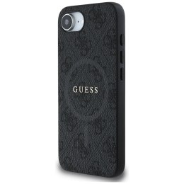 Etui Guess PU Leather 4G Colored Ring z MagSafe na iPhone 16e - czarne