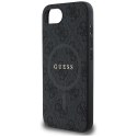 Etui Guess PU Leather 4G Colored Ring z MagSafe na iPhone 16e - czarne