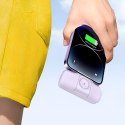 Mini powerbank Wozinsky WF16-YCS 5000mAh 15W USB-C z wbudowanym kablem USB-C i ładowarką do Apple Watch - fioletowy