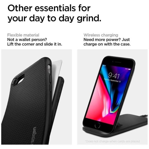 Etui Spigen Liquid Air na iPhone 7 / 8 / SE 2020 / SE 2022 - czarne Etui Spigen Liquid Air na iPhone 7 / 8 / SE 2020 / SE 2022 - czarne