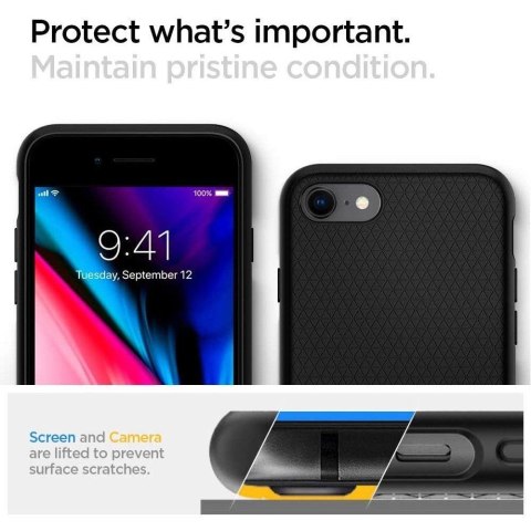 Etui Spigen Liquid Air na iPhone 7 / 8 / SE 2020 / SE 2022 - czarne Etui Spigen Liquid Air na iPhone 7 / 8 / SE 2020 / SE 2022 - czarne