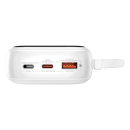 Powerbank Baseus Qpow Pro+ 20000mAh 22.5W z wbudowanym kablem USB-C i wyświetlaczem - biały