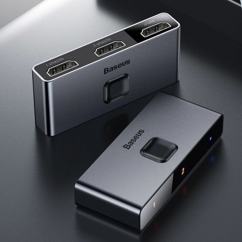 Baseus dwukierunkowy przełącznik rozdzielacz splitter switcher HDMI - 2x HDMI 4K / 30 Hz szary (CAHUB-BC0G) Baseus dwukierunkowy przełącznik rozdzielacz splitter switcher HDMI - 2x HDMI 4K / 30 Hz szary (CAHUB-BC0G)