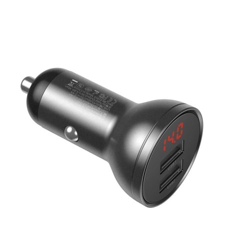 Baseus ładowarka samochodowa 2x USB 4,8A 24W z LCD + kabel 3w1 USB - USB Typ C / micro USB / Lightning 1,2m czarny (TZCCBX-0G) Baseus ładowarka samochodowa 2x USB 4,8A 24W z LCD + kabel 3w1 USB - USB Typ C / micro USB / Lightning 1,2m czarny (TZCCBX-0G)