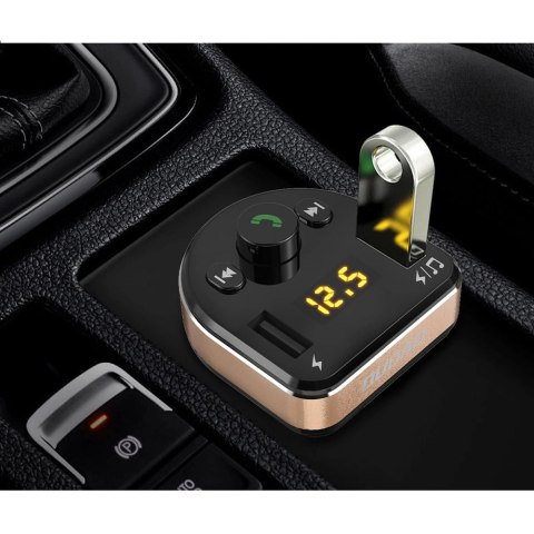 Dudao Transmiter FM Bluetooth ładowarka samochodowa MP3 3.1 A 2x USB czarny (R2Pro black) Dudao Transmiter FM Bluetooth ładowarka samochodowa MP3 3.1 A 2x USB czarny (R2Pro black)
