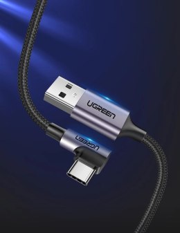 Kabel Ugreen US284 50941 USB-A (prosty) / USB-C (kątowy) 3A 1m - szary