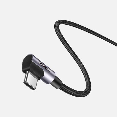 Kabel Ugreen US323 kątowy USB-C - USB-C PD QC SCP 3A 480Mb/s 1m - szary Kabel Ugreen US323 kątowy USB-C - USB-C PD QC SCP 3A 480Mb/s 1m - szary