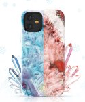 Kingxbar Agate Series eleganckie etui pokrowiec z nadrukiem agat iPhone 12 mini czerwony
