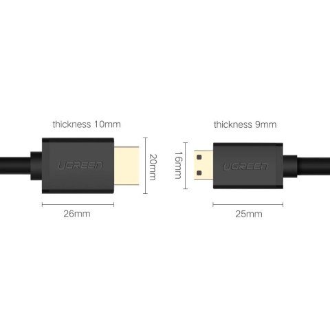 Ugreen kabel przewód HDMI - mini HDMI 19 pin 2.0v 4K 60Hz 30AWG 1,5m czarny (11167) Ugreen kabel przewód HDMI - mini HDMI 19 pin 2.0v 4K 60Hz 30AWG 1,5m czarny (11167)