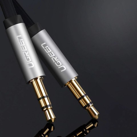 Ugreen płaski kabel przewód audio AUX 3,5 mm mini jack 5m srebrny (10729) Ugreen płaski kabel przewód audio AUX 3,5 mm mini jack 5m srebrny (10729)