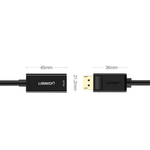Ugreen przejściówka kabel przewód z DisplayPort (męski) na HDMI (żeński) (jednokierunkowy) 1080P 60Hz 12bit czarny (40362) Ugreen przejściówka kabel przewód z DisplayPort (męski) na HDMI (żeński) (jednokierunkowy) 1080P 60Hz 12bit czarny (40362)