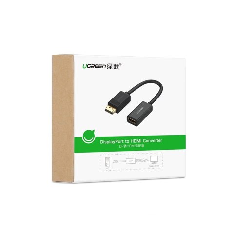 Ugreen przejściówka kabel przewód z DisplayPort (męski) na HDMI (żeński) (jednokierunkowy) 1080P 60Hz 12bit czarny (40362) Ugreen przejściówka kabel przewód z DisplayPort (męski) na HDMI (żeński) (jednokierunkowy) 1080P 60Hz 12bit czarny (40362)