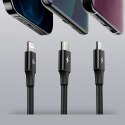 Kabel Baseus Rapid Series 3w1 USB-C - USB-C / Lightning / micro USB 20W PD 1.5m - zielony