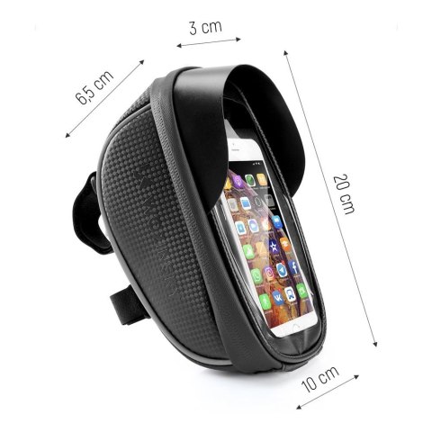 Wozinsky torba rowerowa na kierownicę z etui na telefon 1 l czarna (WBB16BK) Wozinsky torba rowerowa na kierownicę z etui na telefon 1 l czarna (WBB16BK)