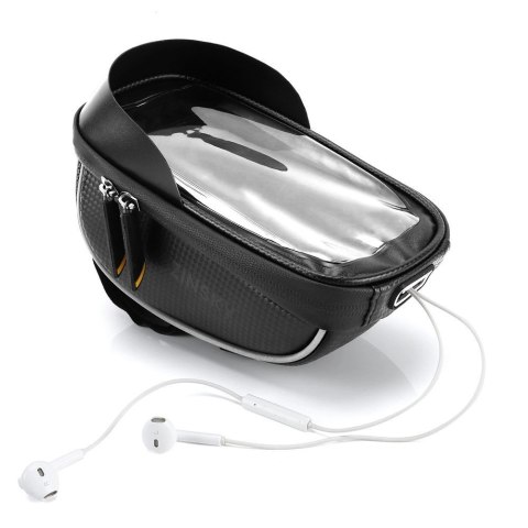 Wozinsky torba rowerowa na kierownicę z etui na telefon 1 l czarna (WBB16BK) Wozinsky torba rowerowa na kierownicę z etui na telefon 1 l czarna (WBB16BK)