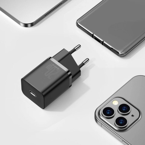 Baseus Super Si 1C szybka ładowarka USB Typ C 20 W Power Delivery biały (CCSUP-B02) Baseus Super Si 1C szybka ładowarka USB Typ C 20 W Power Delivery biały (CCSUP-B02)