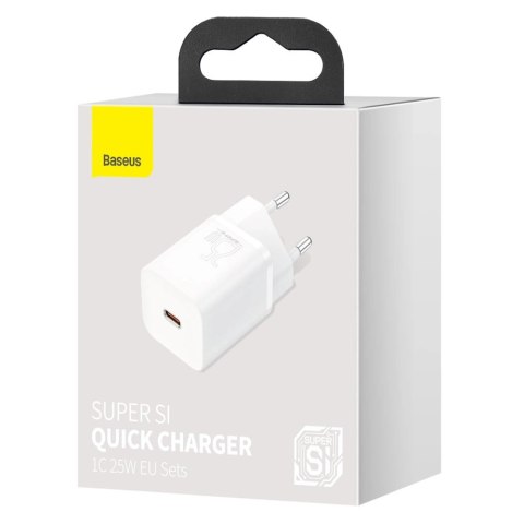 Baseus Super Si 1C szybka ładowarka USB Typ C 25W Power Delivery Quick Charge biały (CCSP020102) Baseus Super Si 1C szybka ładowarka USB Typ C 25W Power Delivery Quick Charge biały (CCSP020102)
