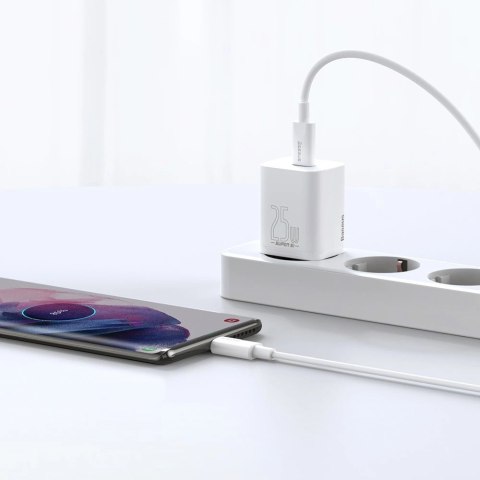 Baseus Super Si 1C szybka ładowarka USB Typ C 25W Power Delivery Quick Charge biały (CCSP020102) Baseus Super Si 1C szybka ładowarka USB Typ C 25W Power Delivery Quick Charge biały (CCSP020102)