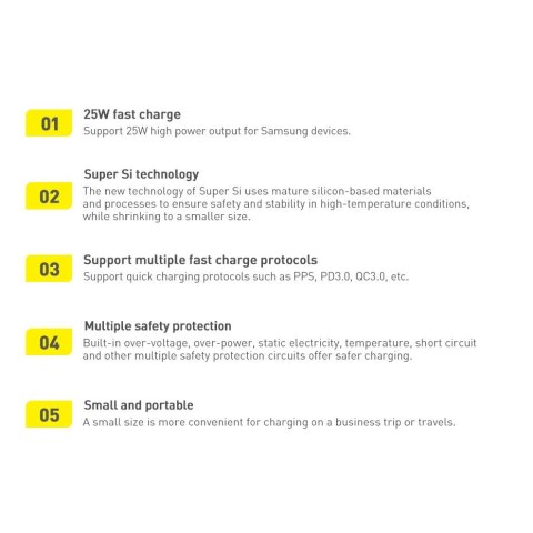 Baseus Super Si 1C szybka ładowarka USB Typ C 25W Power Delivery Quick Charge biały (CCSP020102) Baseus Super Si 1C szybka ładowarka USB Typ C 25W Power Delivery Quick Charge biały (CCSP020102)