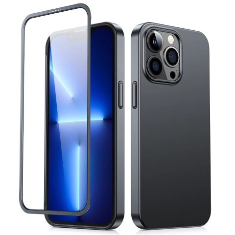 Joyroom 360 Full Case etui pokrowiec do iPhone 13 Pro Max obudowa na tył i przód + szkło hartowane czarny (JR-BP928 black) Joyroom 360 Full Case etui pokrowiec do iPhone 13 Pro Max obudowa na tył i przód + szkło hartowane czarny (JR-BP928 black)