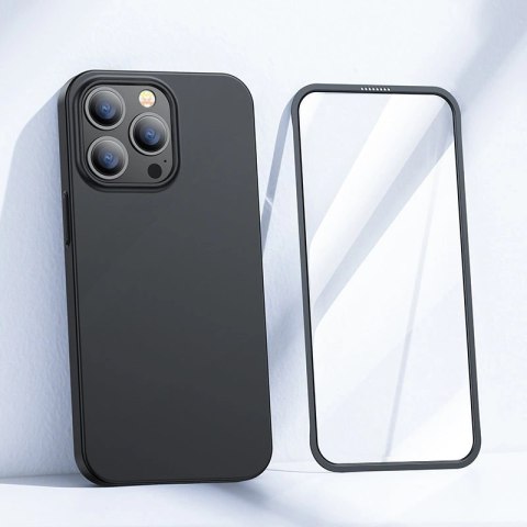 Joyroom 360 Full Case etui pokrowiec do iPhone 13 Pro Max obudowa na tył i przód + szkło hartowane czarny (JR-BP928 black) Joyroom 360 Full Case etui pokrowiec do iPhone 13 Pro Max obudowa na tył i przód + szkło hartowane czarny (JR-BP928 black)