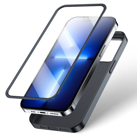 Joyroom 360 Full Case etui pokrowiec do iPhone 13 Pro Max obudowa na tył i przód + szkło hartowane czarny (JR-BP928 black) Joyroom 360 Full Case etui pokrowiec do iPhone 13 Pro Max obudowa na tył i przód + szkło hartowane czarny (JR-BP928 black)