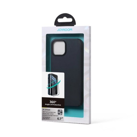 Joyroom 360 Full Case etui pokrowiec do iPhone 13 Pro Max obudowa na tył i przód + szkło hartowane czarny (JR-BP928 black) Joyroom 360 Full Case etui pokrowiec do iPhone 13 Pro Max obudowa na tył i przód + szkło hartowane czarny (JR-BP928 black)