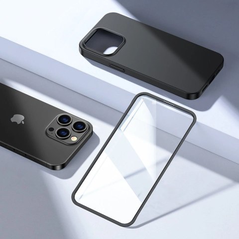 Joyroom 360 Full Case etui pokrowiec do iPhone 13 Pro Max obudowa na tył i przód + szkło hartowane czarny (JR-BP928 black) Joyroom 360 Full Case etui pokrowiec do iPhone 13 Pro Max obudowa na tył i przód + szkło hartowane czarny (JR-BP928 black)