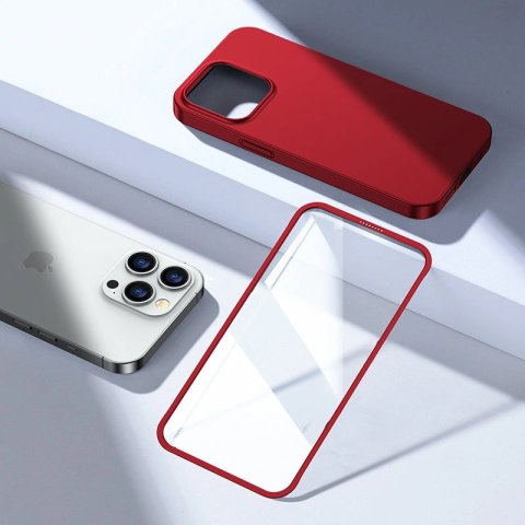 Joyroom 360 Full Case etui pokrowiec do iPhone 13 Pro obudowa na tył i przód + szkło hartowane czerwony (JR-BP935 red) Joyroom 360 Full Case etui pokrowiec do iPhone 13 Pro obudowa na tył i przód + szkło hartowane czerwony (JR-BP935 red)