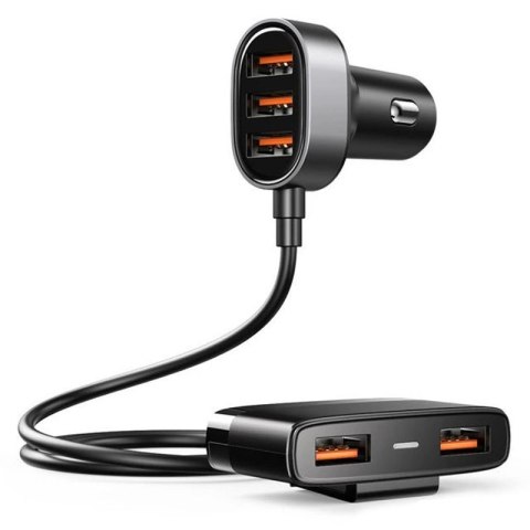 Joyroom szybka ładowarka samochodowa 5x USB 6,2 A z przedłużaczem czarny (JR-CL03) Joyroom szybka ładowarka samochodowa 5x USB 6,2 A z przedłużaczem czarny (JR-CL03)