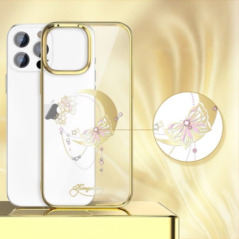 Kingxbar Moon Series luksusowe etui z Kryształami Swarovskiego na iPhone 13 Pro złoty (Butterfly) Kingxbar Moon Series luksusowe etui z Kryształami Swarovskiego na iPhone 13 Pro złoty (Butterfly)