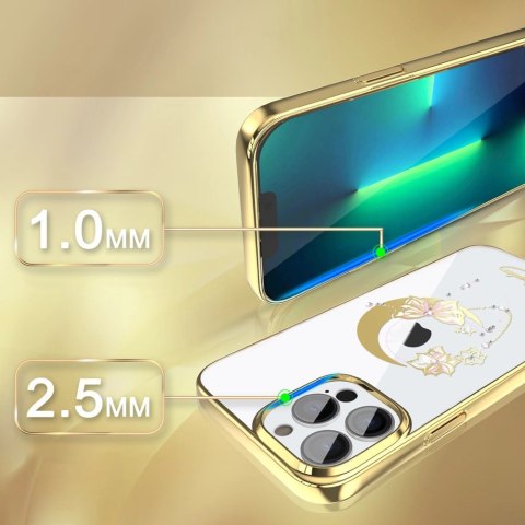 Kingxbar Moon Series luksusowe etui z Kryształami Swarovskiego na iPhone 13 Pro złoty (Butterfly) Kingxbar Moon Series luksusowe etui z Kryształami Swarovskiego na iPhone 13 Pro złoty (Butterfly)