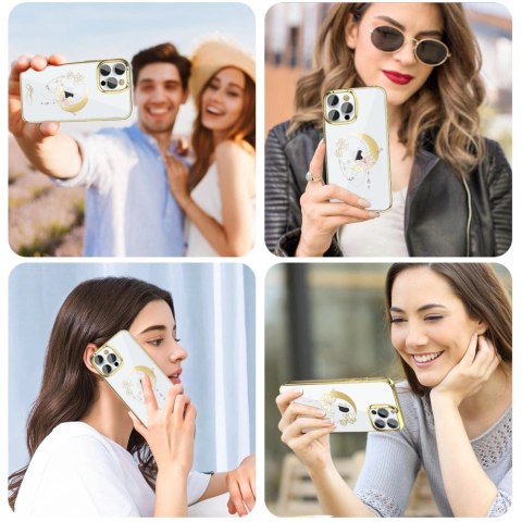 Kingxbar Moon Series luksusowe etui z Kryształami Swarovskiego na iPhone 13 Pro złoty (Butterfly) Kingxbar Moon Series luksusowe etui z Kryształami Swarovskiego na iPhone 13 Pro złoty (Butterfly)