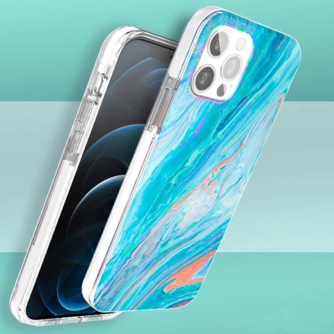Kingxbar Watercolour Series kolorowe etui do iPhone 12 Pro Max różowo-zielony Kingxbar Watercolour Series kolorowe etui do iPhone 12 Pro Max różowo-zielony