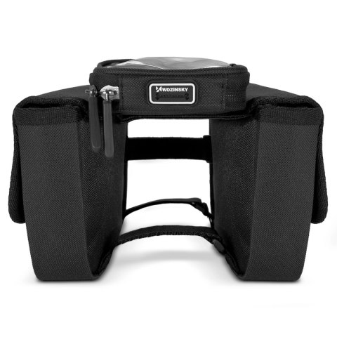 Wozinsky torba rowerowa na ramę sakwa na rower wodoodporne etui na telefon 1,5l czarny (WBB26BK) Wozinsky torba rowerowa na ramę sakwa na rower wodoodporne etui na telefon 1,5l czarny (WBB26BK)