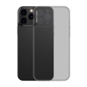 Baseus Frosted Glass Case etui pokrowiec do iPhone 13 Pro Max sztywna obudowa z żelową ramką czarny (ARWS001101)