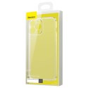 Baseus Frosted Glass Case etui pokrowiec do iPhone 13 Pro Max sztywna obudowa z żelową ramką czarny (ARWS001101)