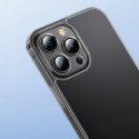 Baseus Frosted Glass Case etui pokrowiec do iPhone 13 Pro Max sztywna obudowa z żelową ramką czarny (ARWS001101)
