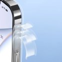Baseus Frosted Glass Case etui pokrowiec do iPhone 13 Pro Max sztywna obudowa z żelową ramką czarny (ARWS001101)