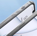 Baseus Frosted Glass Case etui pokrowiec do iPhone 13 Pro Max sztywna obudowa z żelową ramką czarny (ARWS001101)