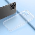 Baseus Frosted Glass Case etui pokrowiec do iPhone 13 Pro Max sztywna obudowa z żelową ramką czarny (ARWS001101)