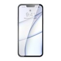 Baseus Frosted Glass Case etui pokrowiec do iPhone 13 Pro sztywna obudowa z żelową ramką przezroczysty (ARWS000702)