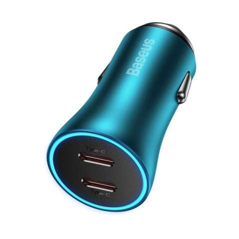 Baseus Golden Contactor Pro ładowarka samochodowa 2x USB-C 40W niebieski (CGJP000003) Baseus Golden Contactor Pro ładowarka samochodowa 2x USB-C 40W niebieski (CGJP000003)