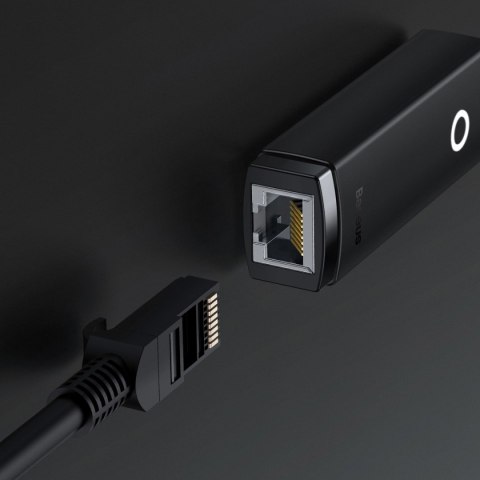 Baseus Lite Series adapter USB Typ A - RJ45 gniazdo LAN 100Mbps czarny (WKQX000001) Baseus Lite Series adapter USB Typ A - RJ45 gniazdo LAN 100Mbps czarny (WKQX000001)