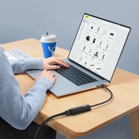 Baseus Lite Series adapter USB Typ A - RJ45 gniazdo LAN 100Mbps czarny (WKQX000001) Baseus Lite Series adapter USB Typ A - RJ45 gniazdo LAN 100Mbps czarny (WKQX000001)