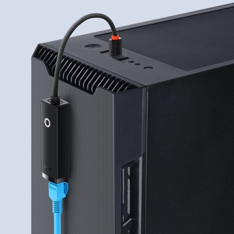 Baseus Lite Series adapter USB Typ A - RJ45 gniazdo LAN 100Mbps czarny (WKQX000001) Baseus Lite Series adapter USB Typ A - RJ45 gniazdo LAN 100Mbps czarny (WKQX000001)