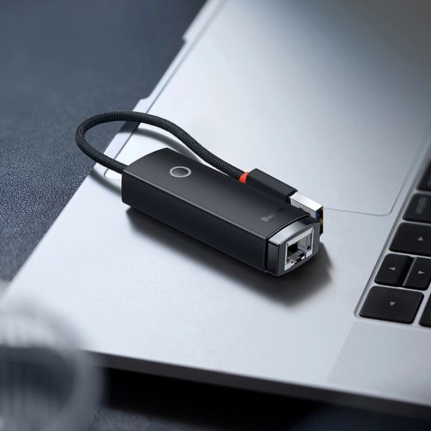 Baseus Lite Series adapter USB Typ A - RJ45 gniazdo LAN 100Mbps czarny (WKQX000001) Baseus Lite Series adapter USB Typ A - RJ45 gniazdo LAN 100Mbps czarny (WKQX000001)