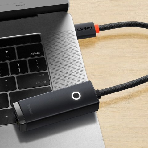 Baseus Lite Series adapter USB Typ A - RJ45 gniazdo LAN 100Mbps czarny (WKQX000001) Baseus Lite Series adapter USB Typ A - RJ45 gniazdo LAN 100Mbps czarny (WKQX000001)